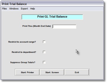 Print Trial Balance