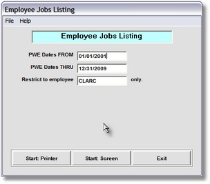 Employee Jobs Listing