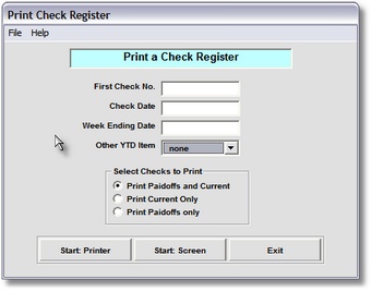 Print a Check Register