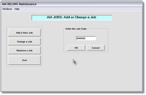 AIA Job Maintenance