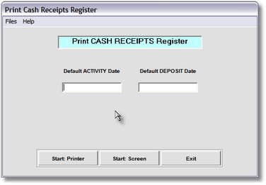 Print & Update Cash Receipts
