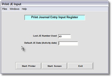 Print & Update Journal Entries